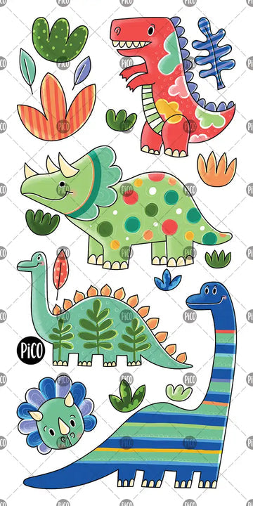 Tatouages - Les dinos colorés