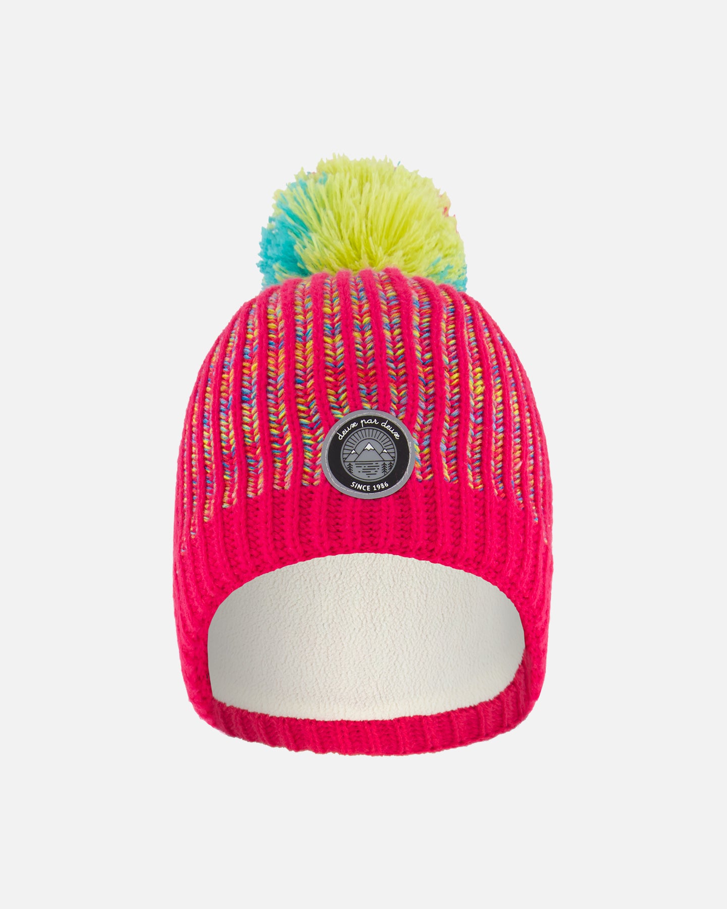 Tuque d’hiver en tricot - Rose & Arc-en-ciel - G10ZE01-000 - 2/4 à 5/8 ans
