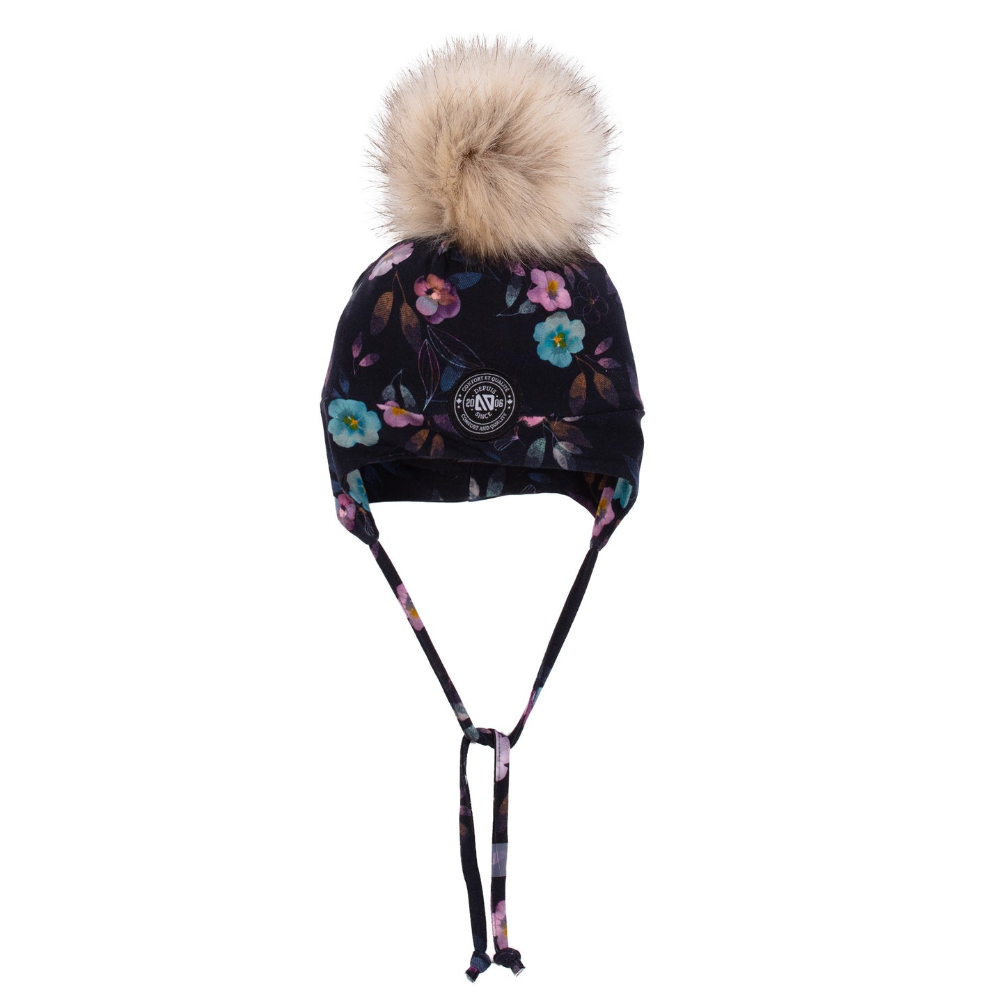 Tuque mi-saison avec oreilles et pompon F24TUJO500 - Rosebloom - 6/12 mois à 5/6 ans