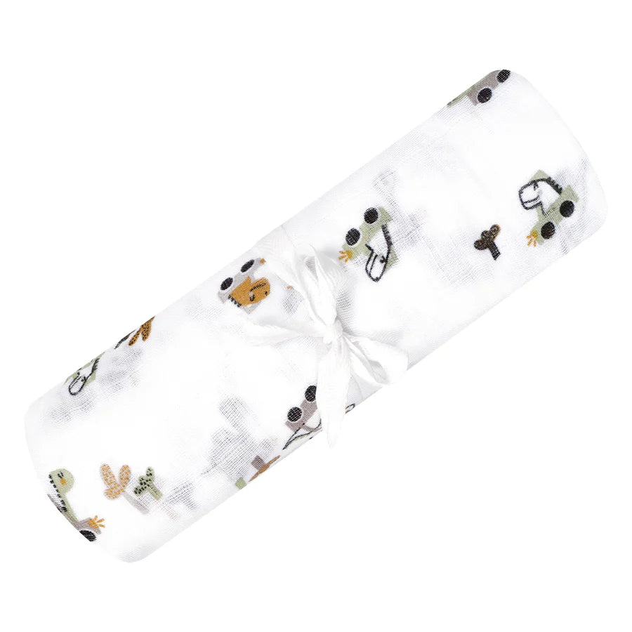 Couverture mousseline de coton - Dinos