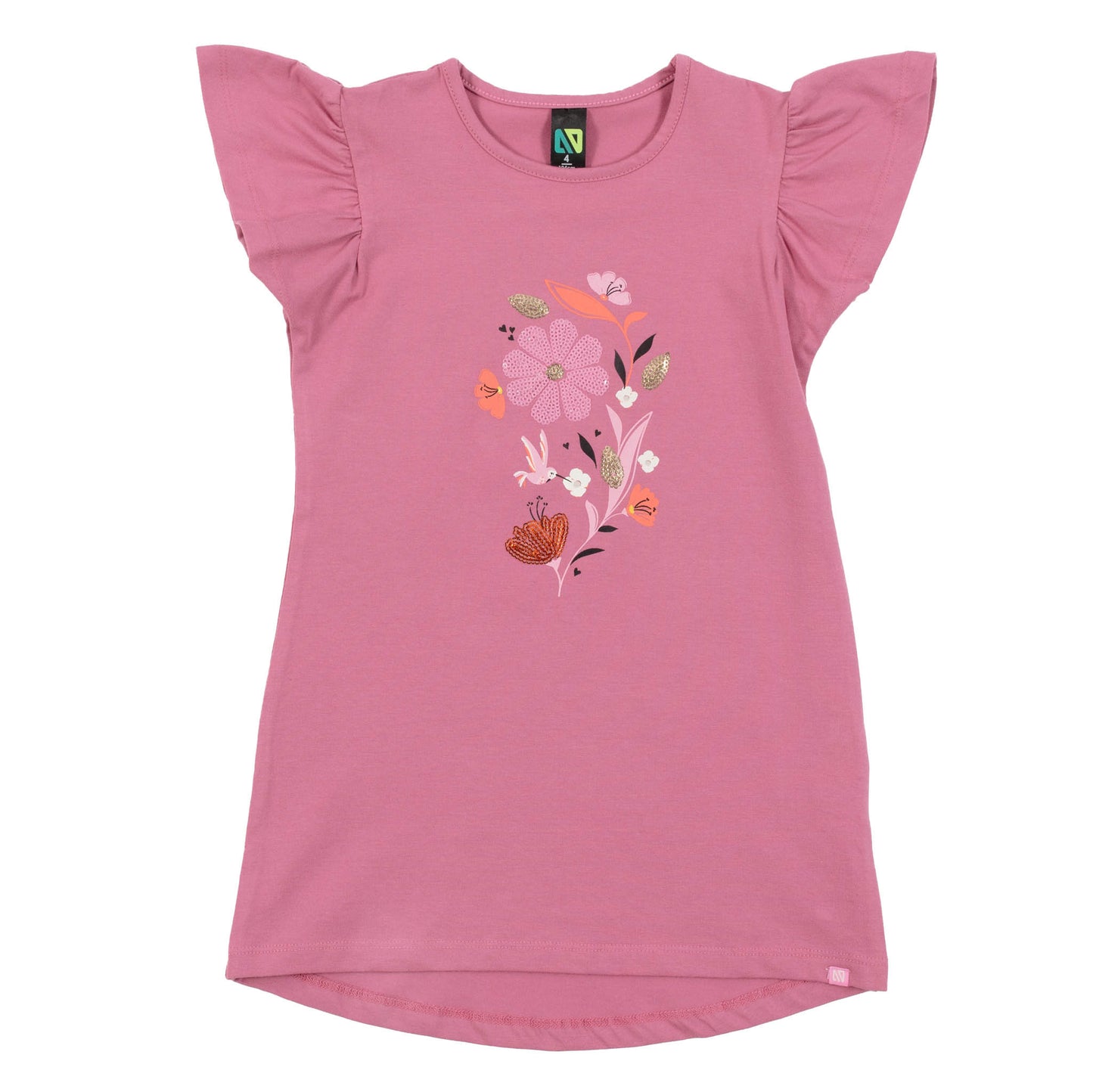 Tunique rose orchidée - Joli colibri - S2502-05 - 2 à 10 ans