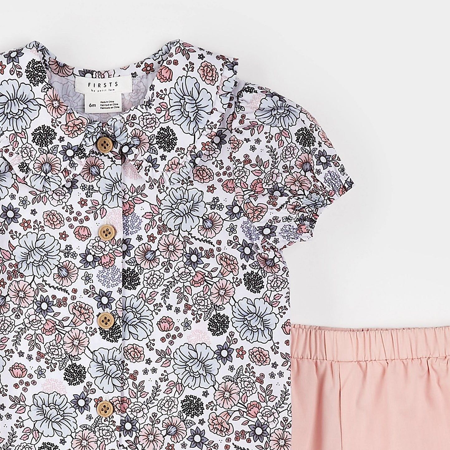 Ensemble 2 pièces chemisier et culotte courte - Rose - 3 à 24 mois