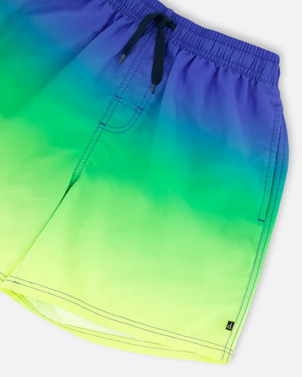 Maillots De Bain Dégradé Bleu, Vert Et Citron Vert - G30NB11_000- 2 à 10 ans
