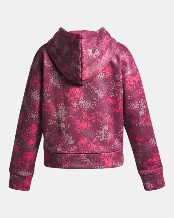 UA Girls' Armour Fleece Print HoodieRose/DUSK - 7 à 14 ans