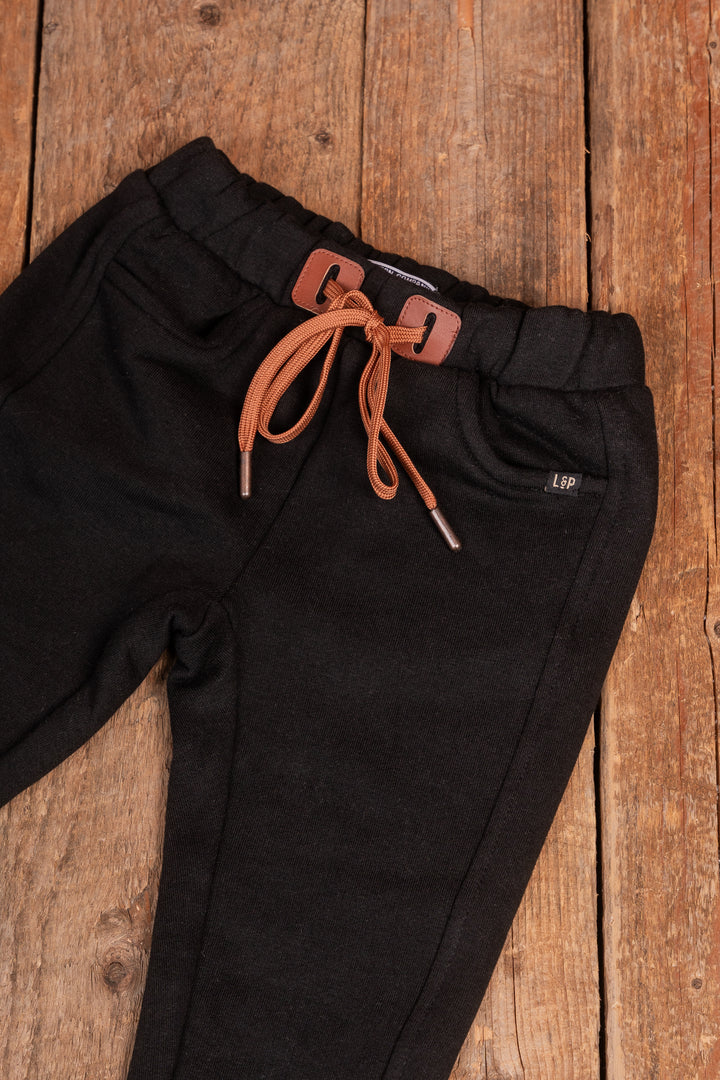 Pantalon jogging en coton ouaté - Noir - 2 à 14 ans