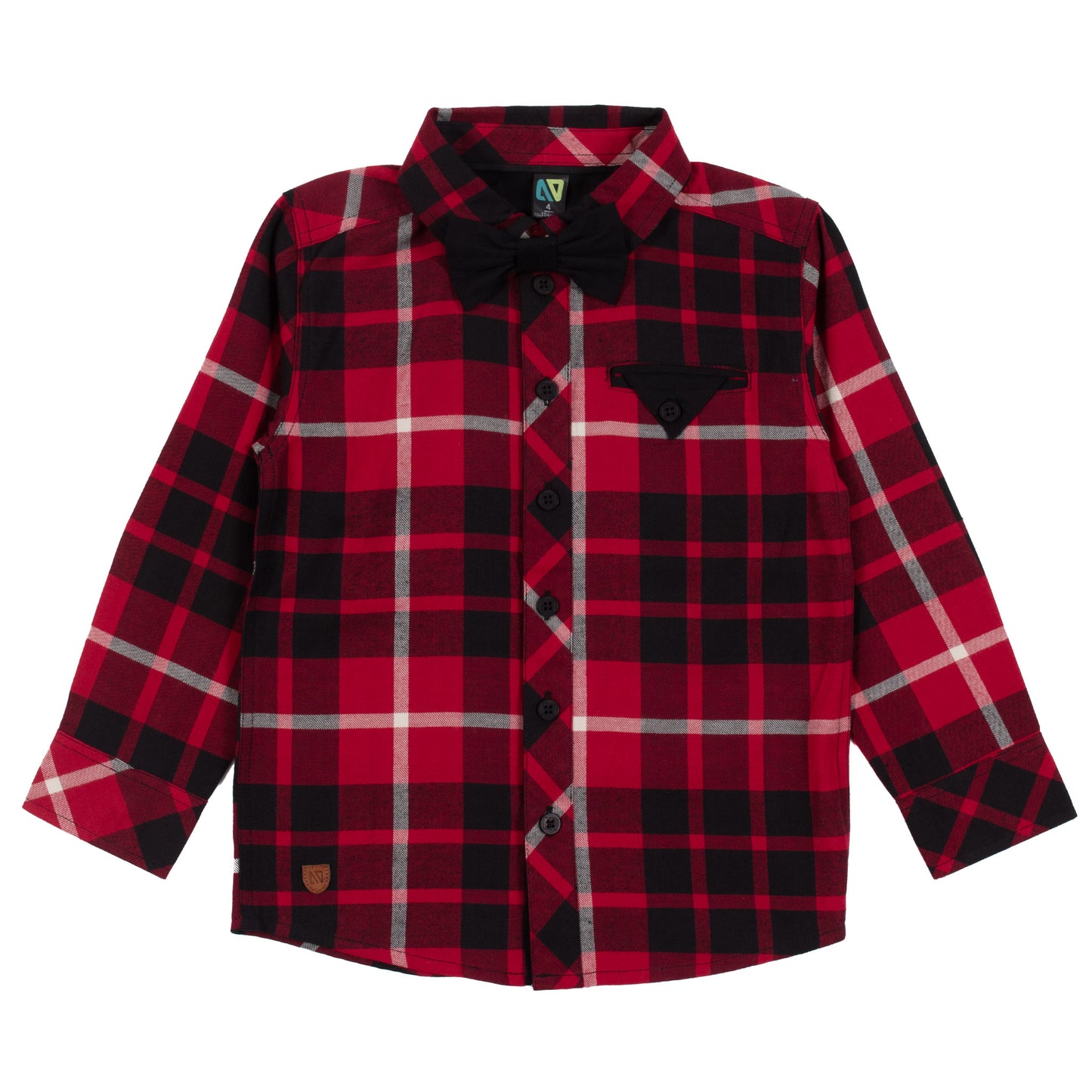 Chemise à carreaux noir/rouge F2425-03 - 2 à 14 ans