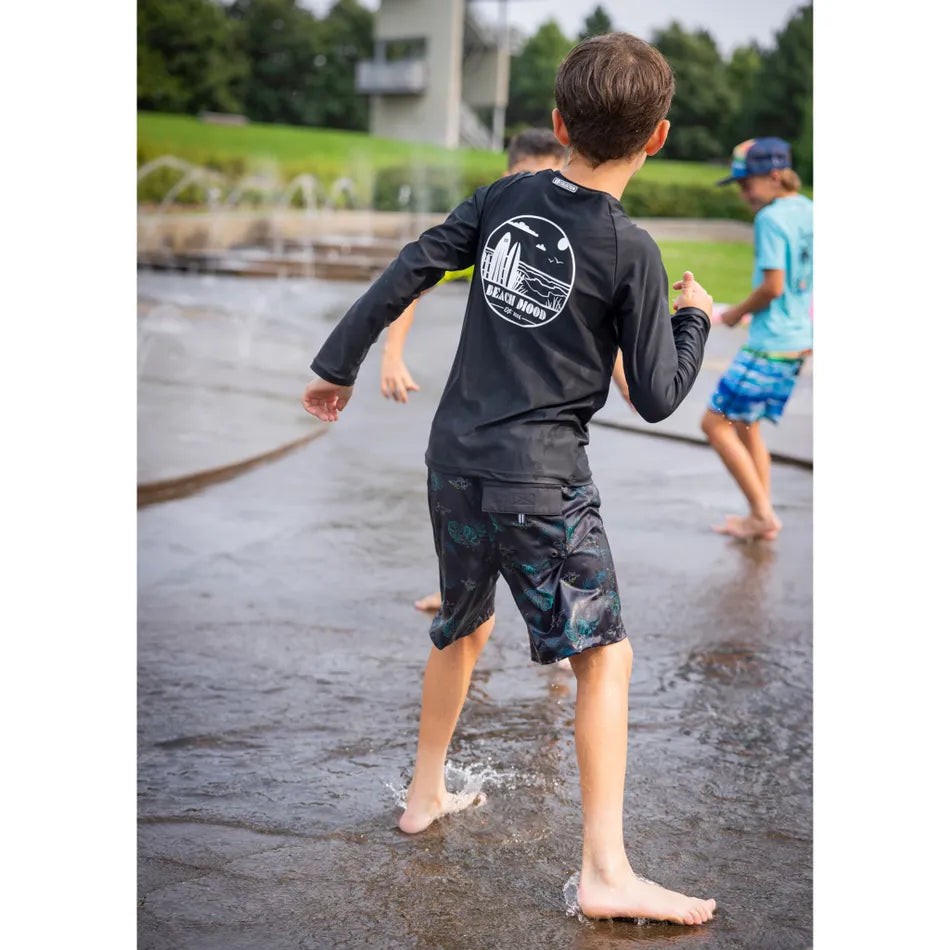 T-shirt maillot UV à manches longues - BSR401-2 - Noir - 2 à 14 ans