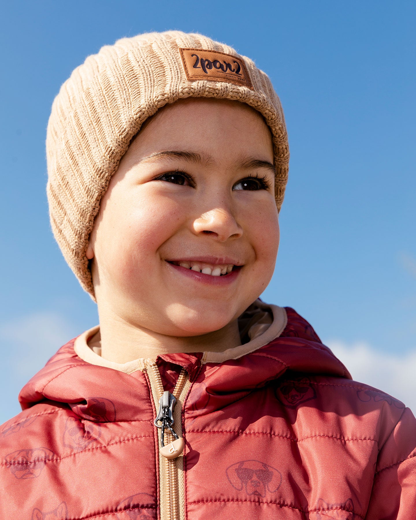 Tuque en tricot - F30WT24-178- Beige pacane - 2 à 14 ans