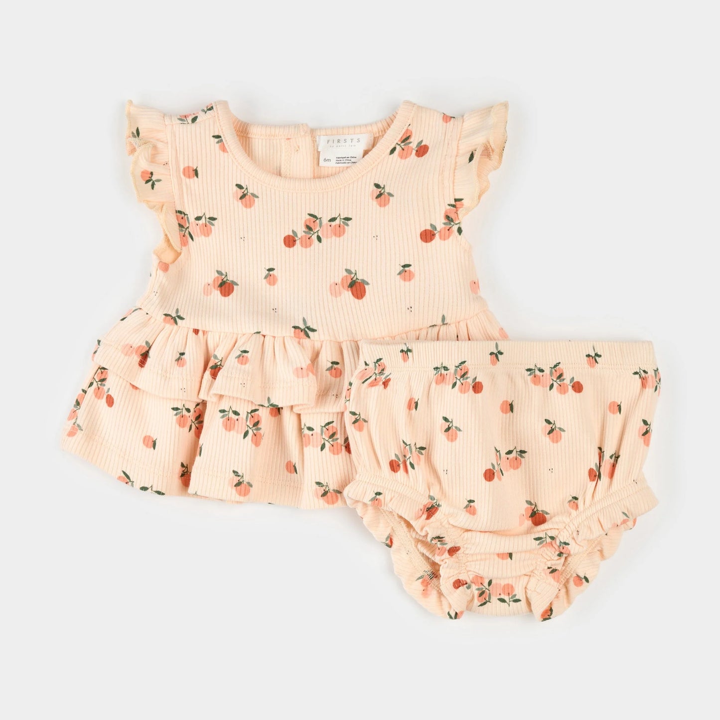 Ensemble 2 pièces camisole à volant et culotte courte - Corail - 3 à 24 mois