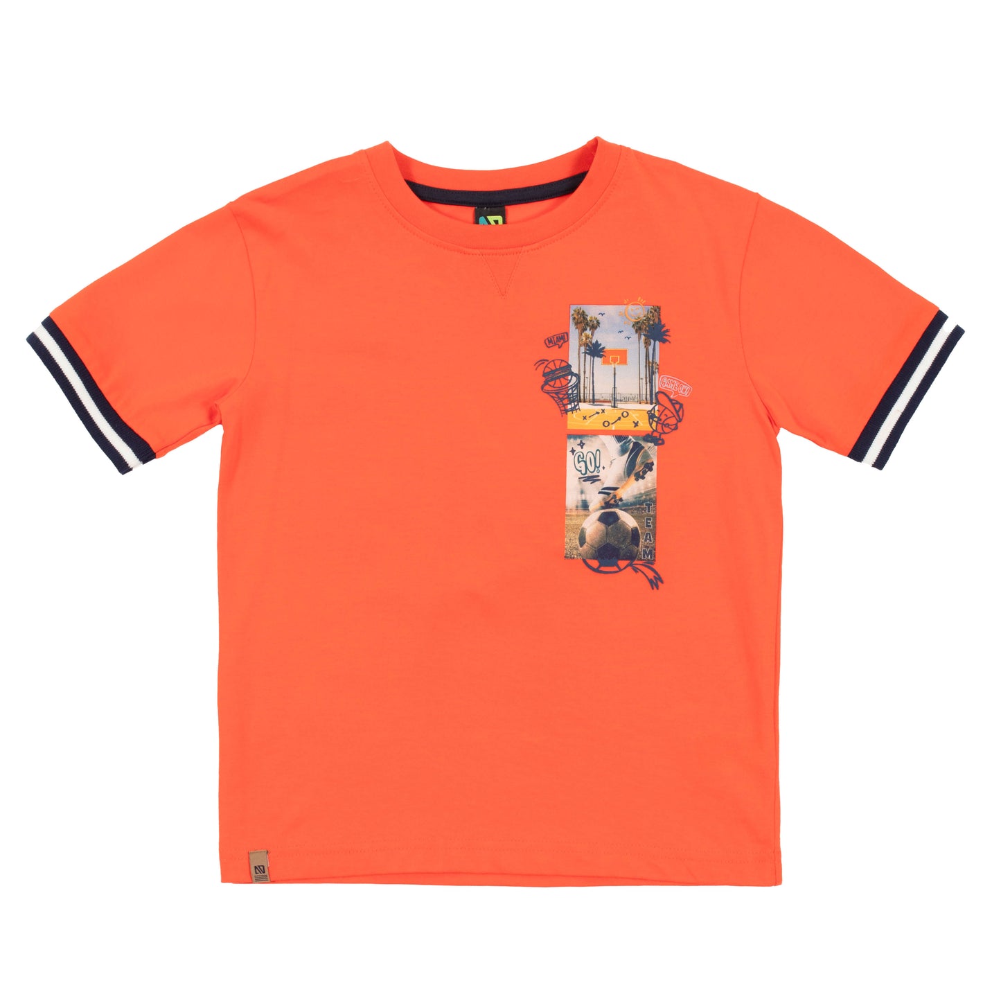 T-shirt orange - Jour de match - S2501-05 - 2 à 10 ans