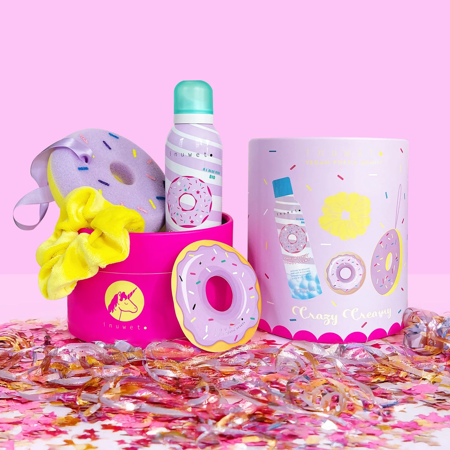Coffret mousse de douche et accessoires - Donut