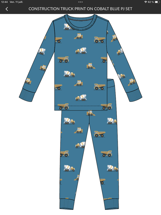 Ensemble de pyjama - Camions de construction - 2 à 10 ans