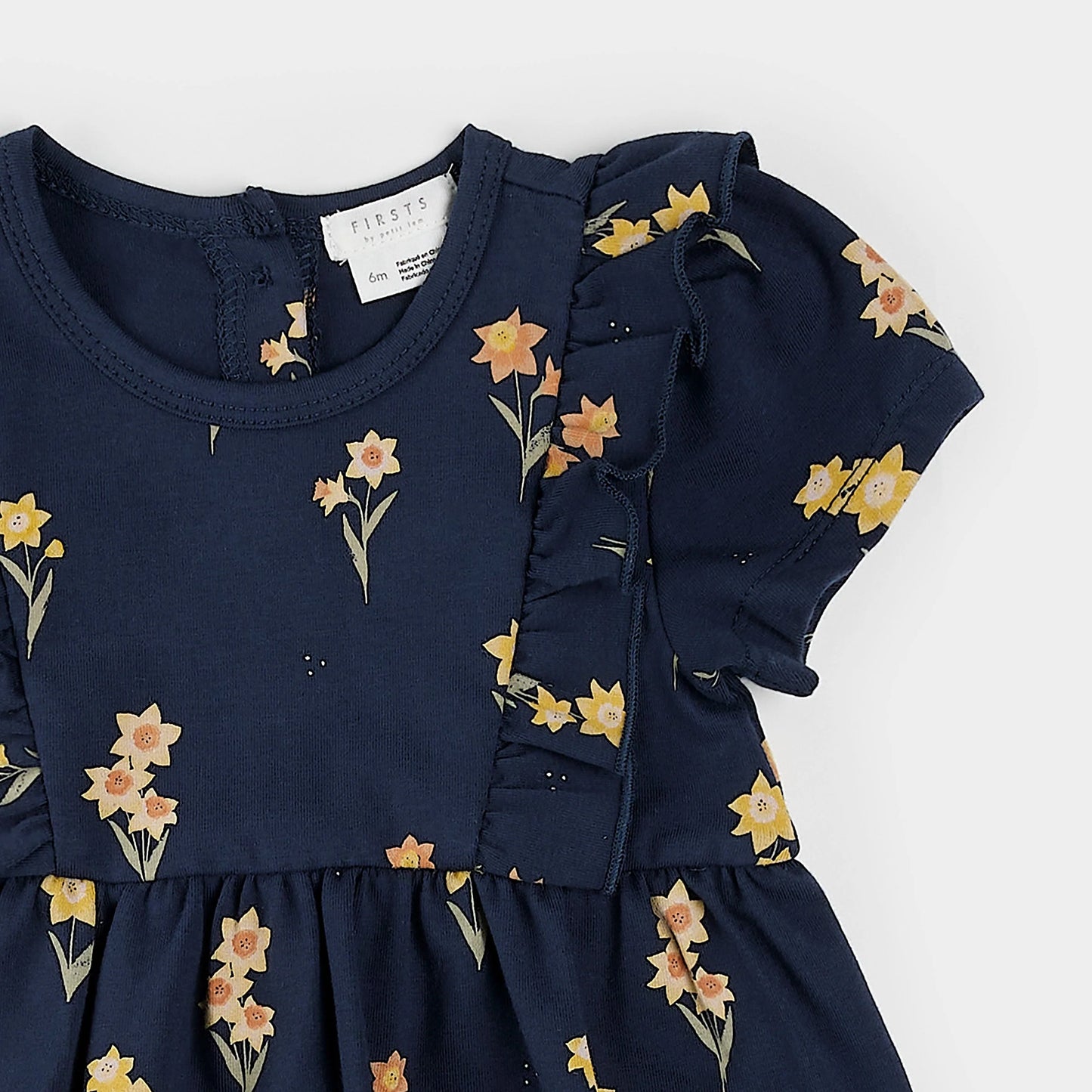Robe imprimé de jonquilles - Marine - 3 à 24 mois