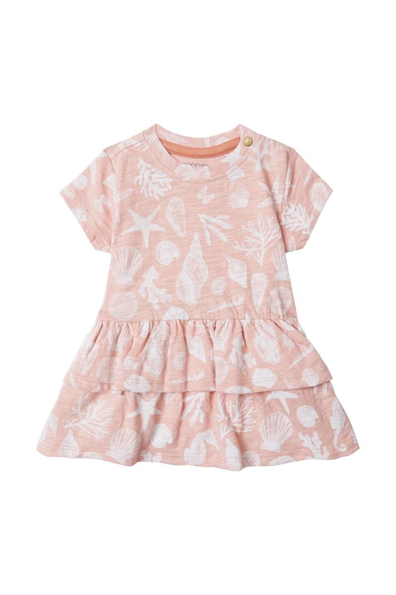 Ensemble robe à manche courte imprimé et legging rose (2 pcs.) 0 à 12/18 mois