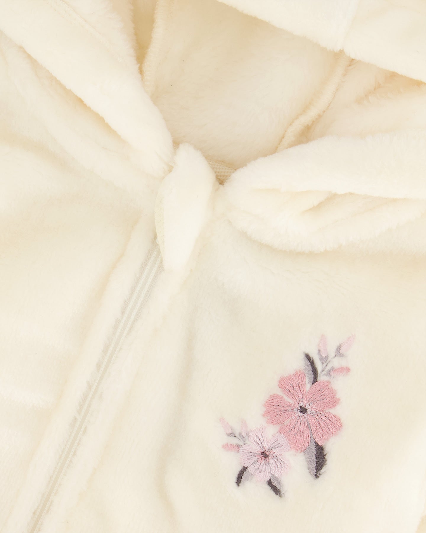 Veste à capuchon en peluche - Fleurs de pommiers - G20A30-138 - 3 à 24 mois