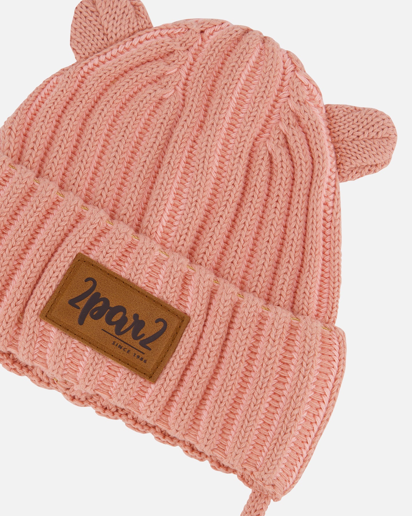 Tuque en tricot acec cordon - F30WT23-650 - Rose cendré