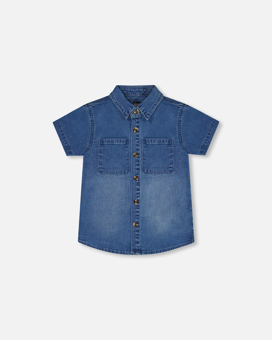 Chemise à manche courtes en denim - G30S16-123 - 2 à 8 ans