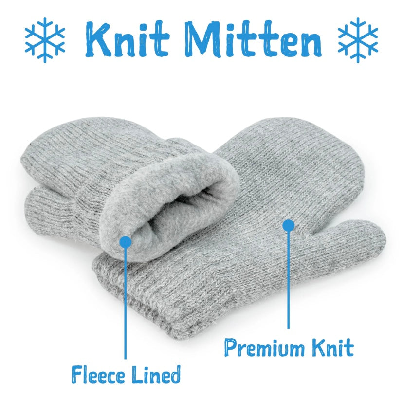 Mitaine en tricot - Gris - 3 mois à 5 ans