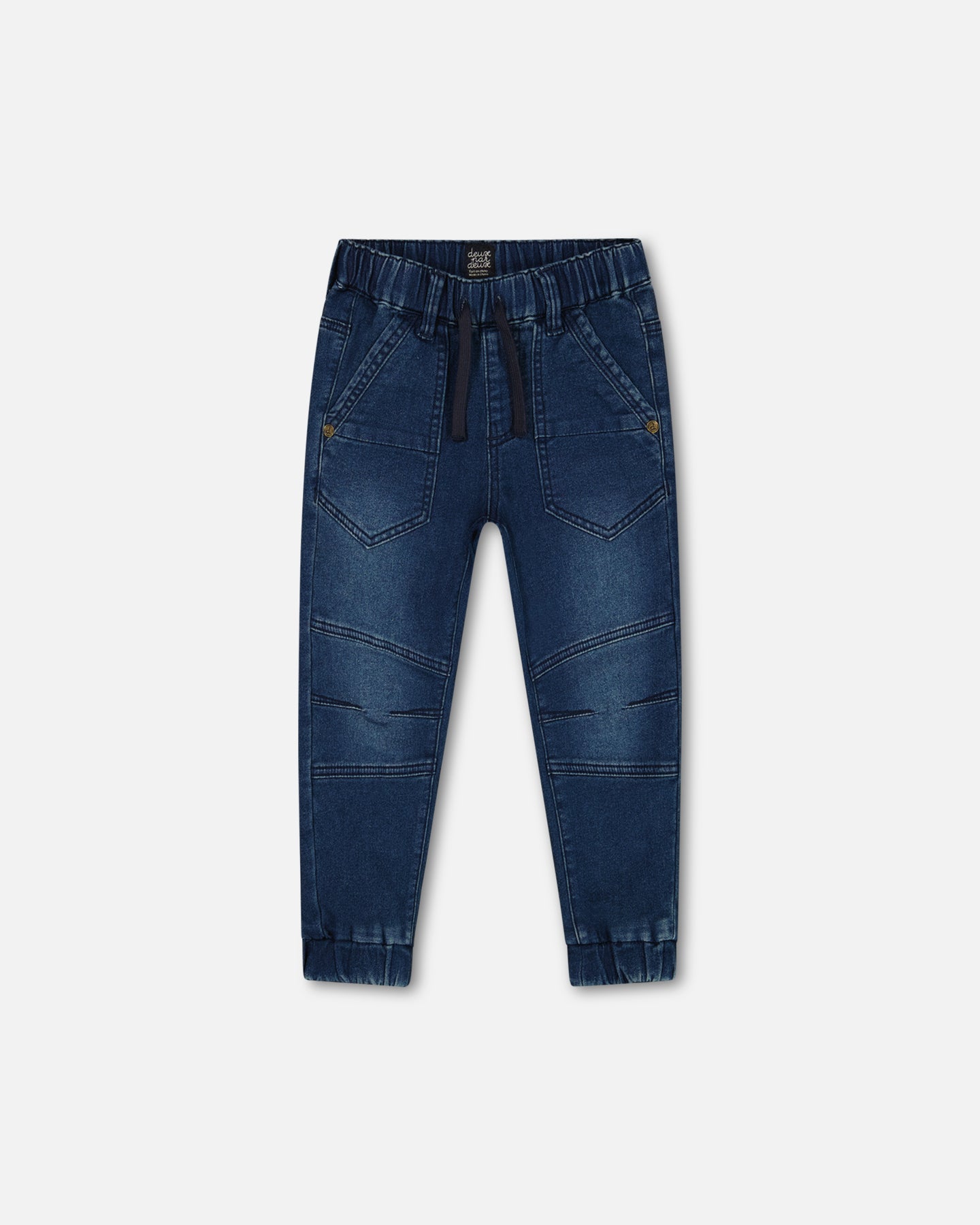 Jogger en denim extensible - Bleu denim- F30YB24-123 - 2 à 12 ans