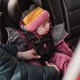 Tuque d’hiver en tricot avec oreilles - Noir/Toffee/Punch- 9/12 mois à 18/24 mois