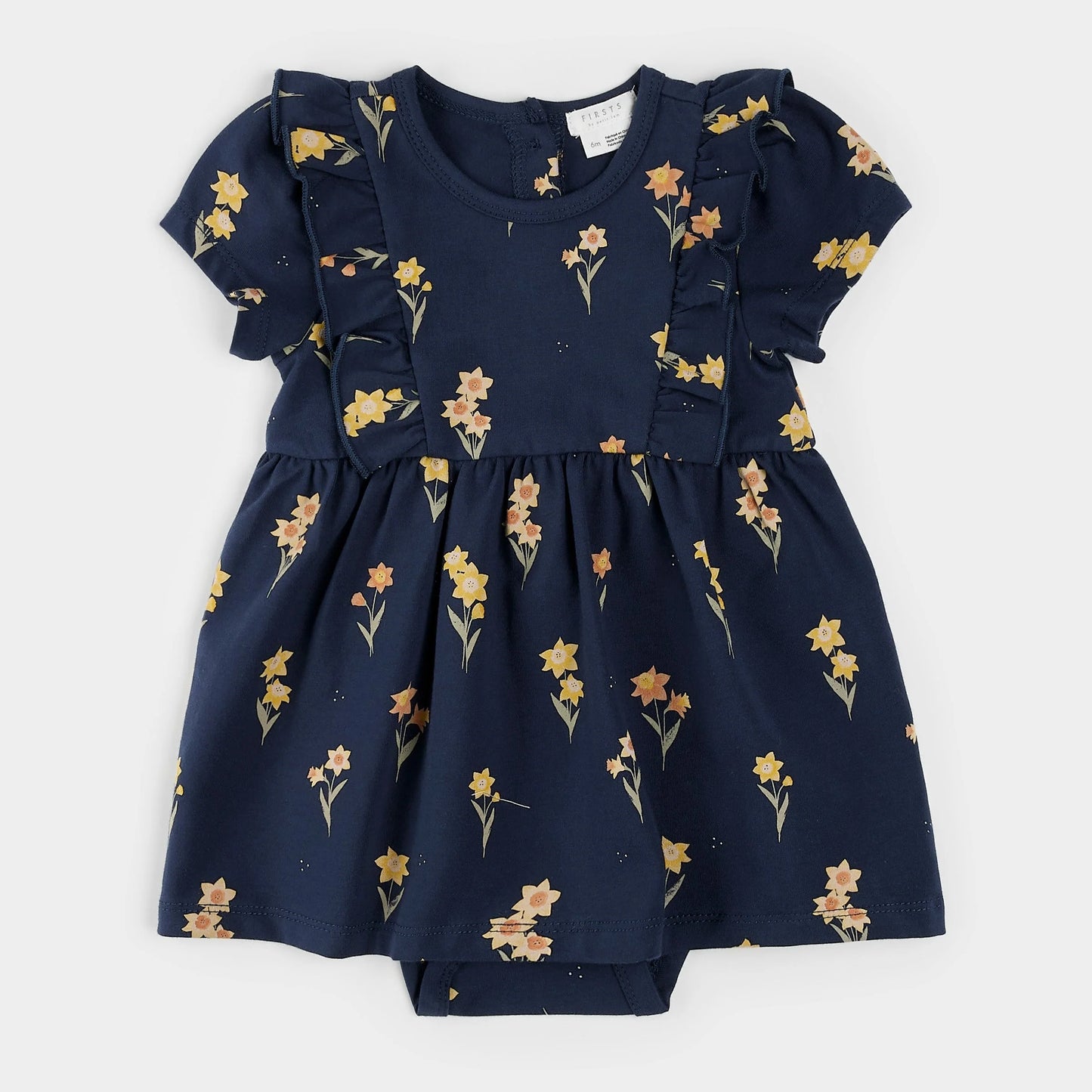 Robe imprimé de jonquilles - Marine - 3 à 24 mois