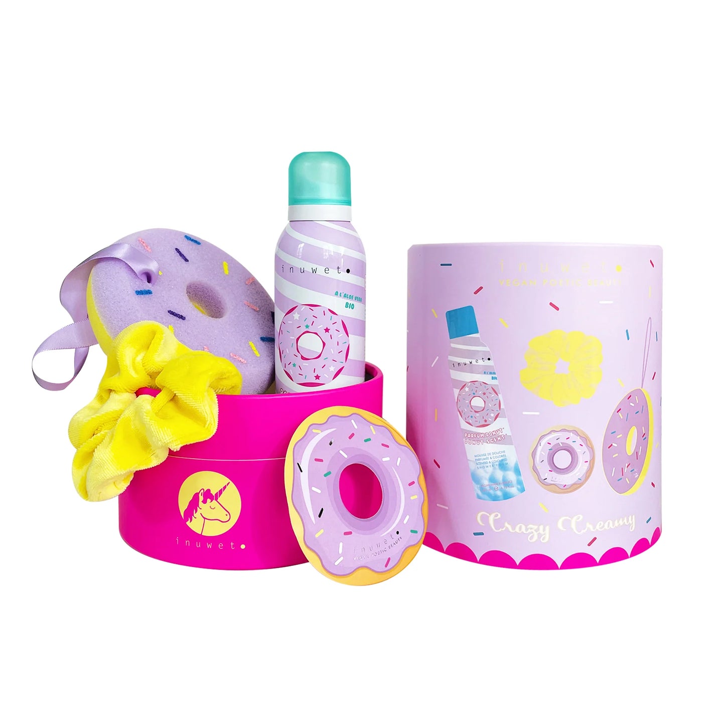Coffret mousse de douche et accessoires - Donut