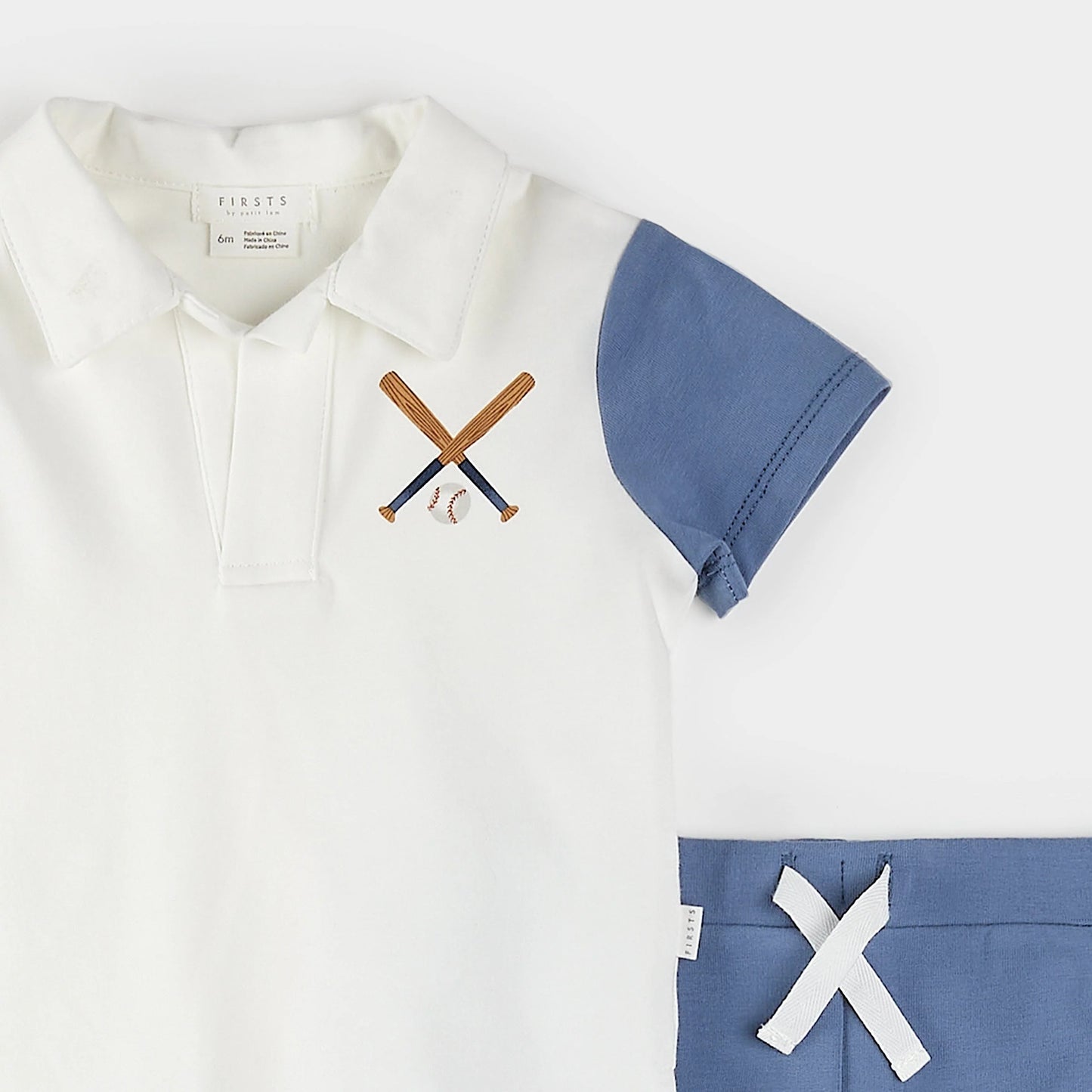 Ensemble 2 pièces polo et culotte courte - Bleu - 3 à 24 mois