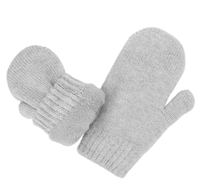 Mitaine en tricot - Gris - 3 mois à 5 ans