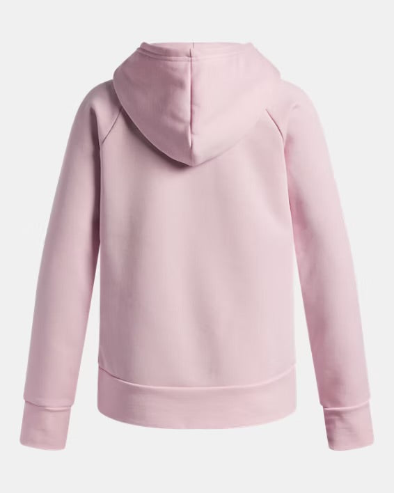 UA Girls' UA Rival Fleece Shimmer Hoodie Rose/Irridescent - 7 à 14 ans