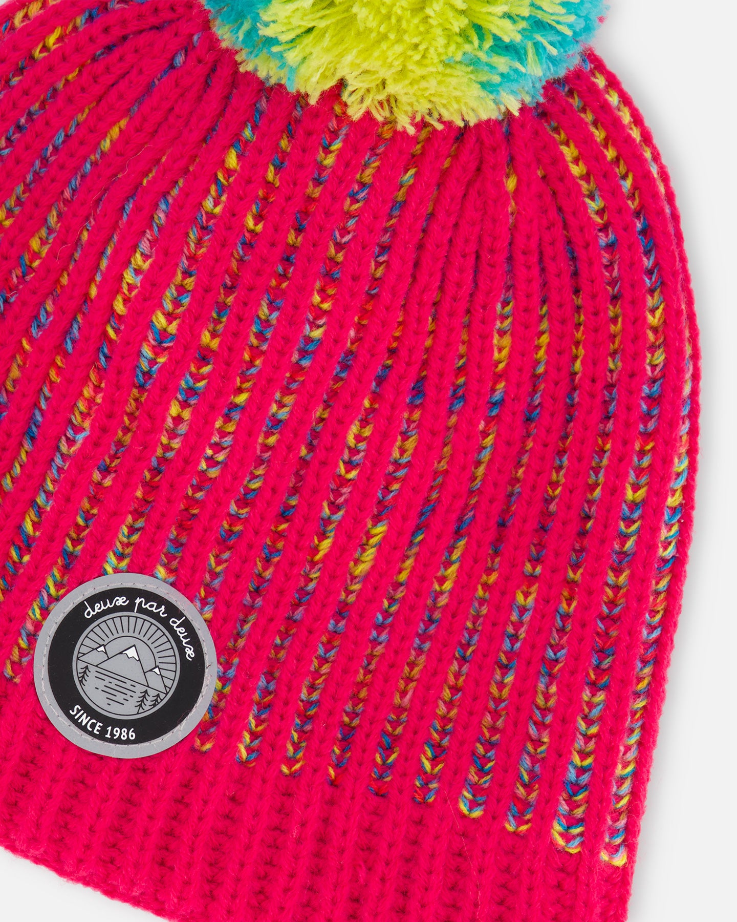 Tuque d’hiver en tricot - Rose & Arc-en-ciel - G10ZE01-000 - 2/4 à 5/8 ans