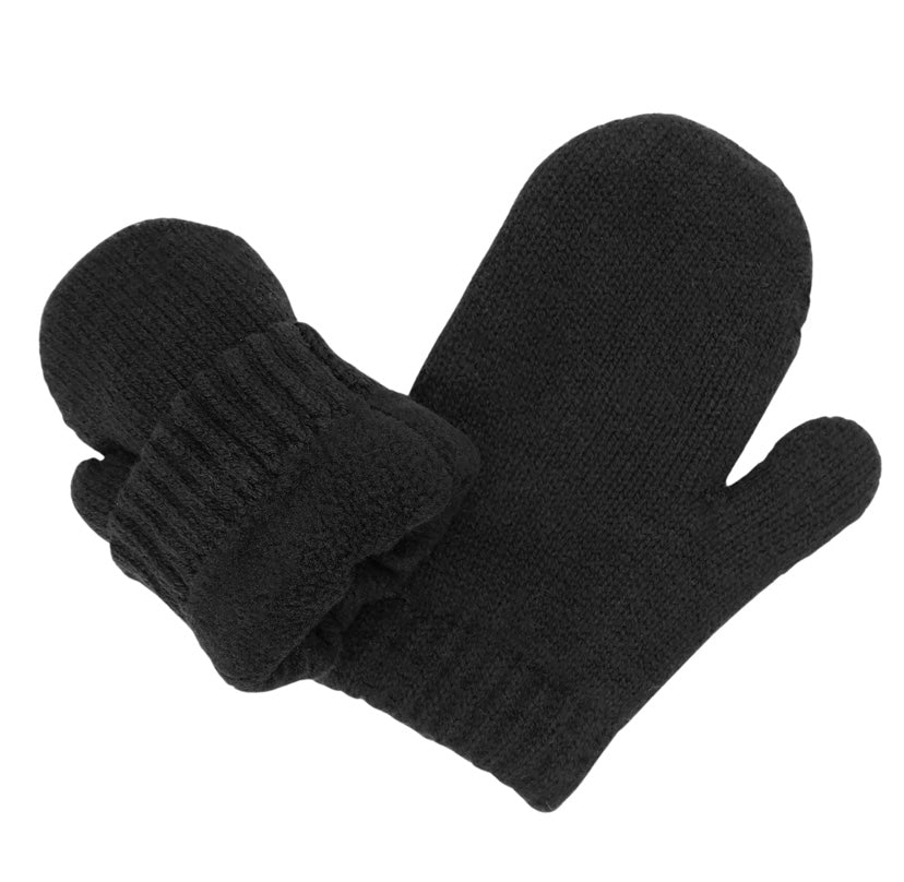 Mitaine en tricot - Noir - 3 mois à 5 ans