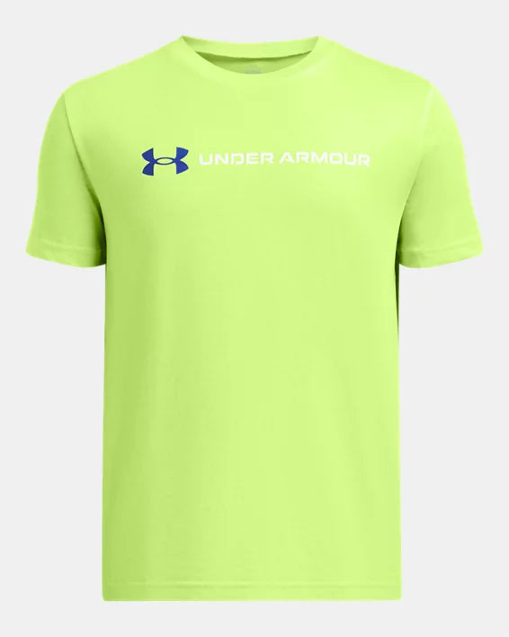 Boys' UA Logo Wordmark Short Sleeve - Lime - 7 à 14 ans