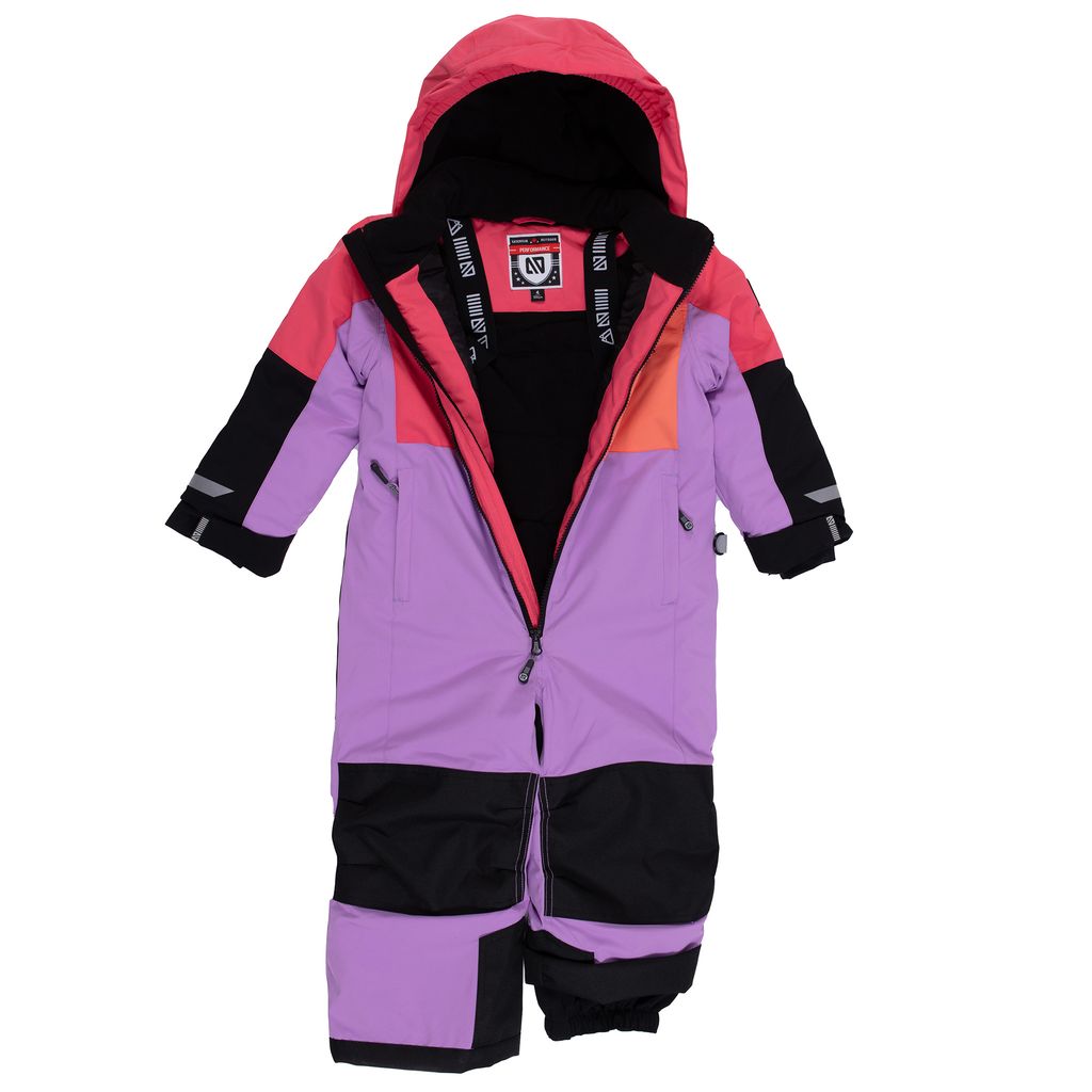 Habit de Neige « Performance » 1 Pièce - rose,mauve et noir - F25M950- 2 à 10 ans