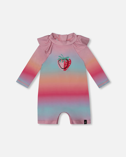 Maillots De Bain Dégradé Bleu, rose et orange - G30NG50_000-  6 à 24 mois