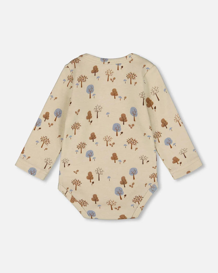 Cache-Couche Beige Imprimé Arbres En Coton Biologique - H20C70-052 - 3 à 24 mois