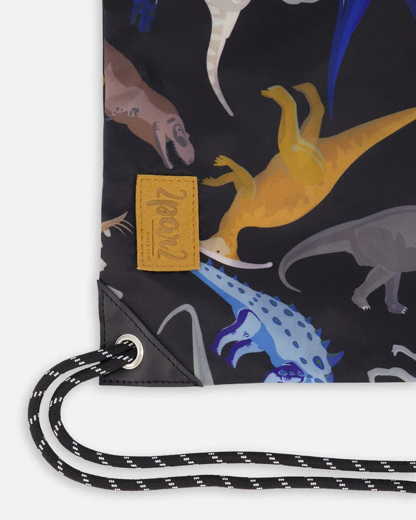 Sac À Cordon Noir H20ZSC_026 - Imprimé Dinosaures