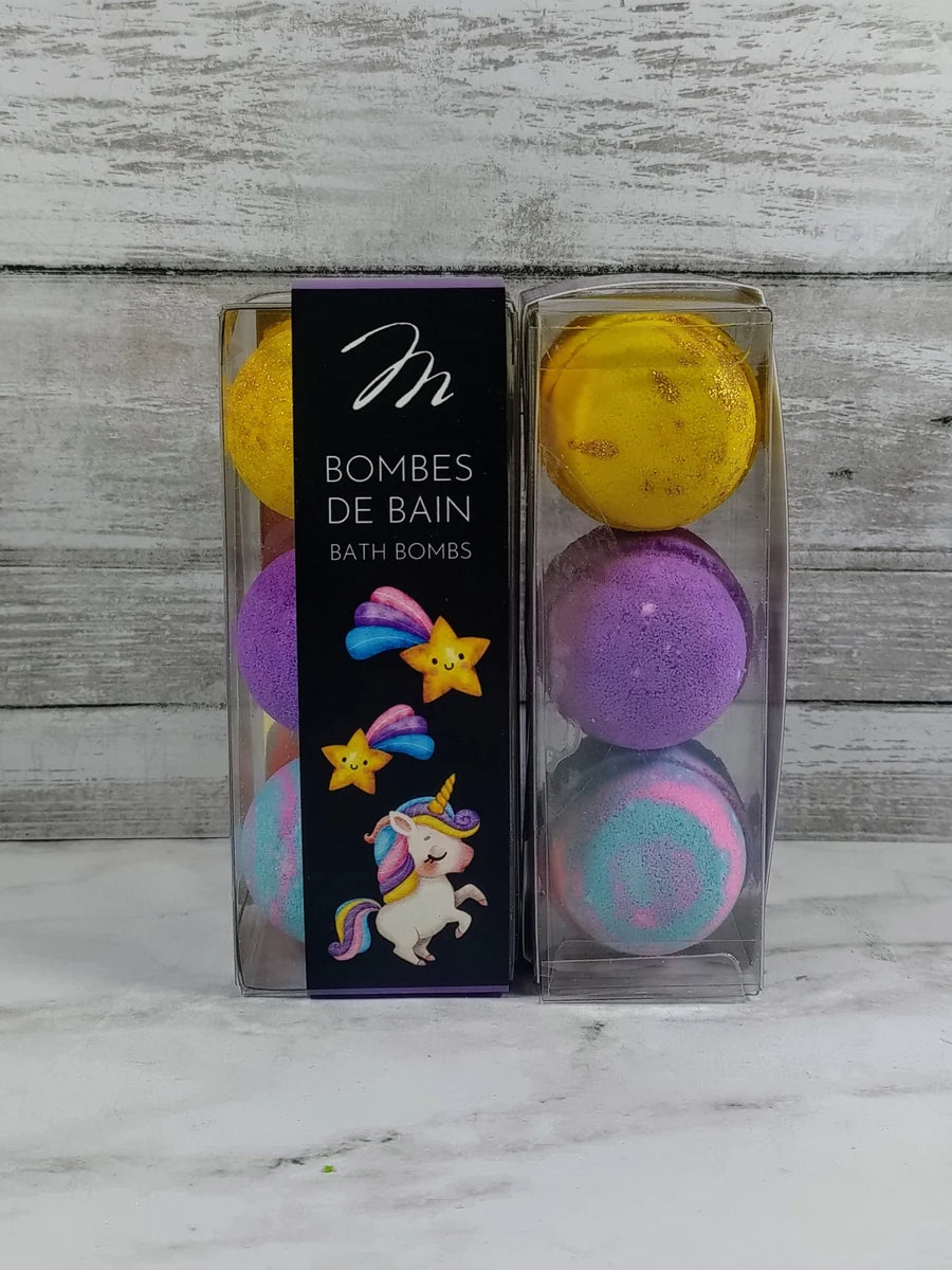 Ensemble de 3 Bombes de Bain - Licorne