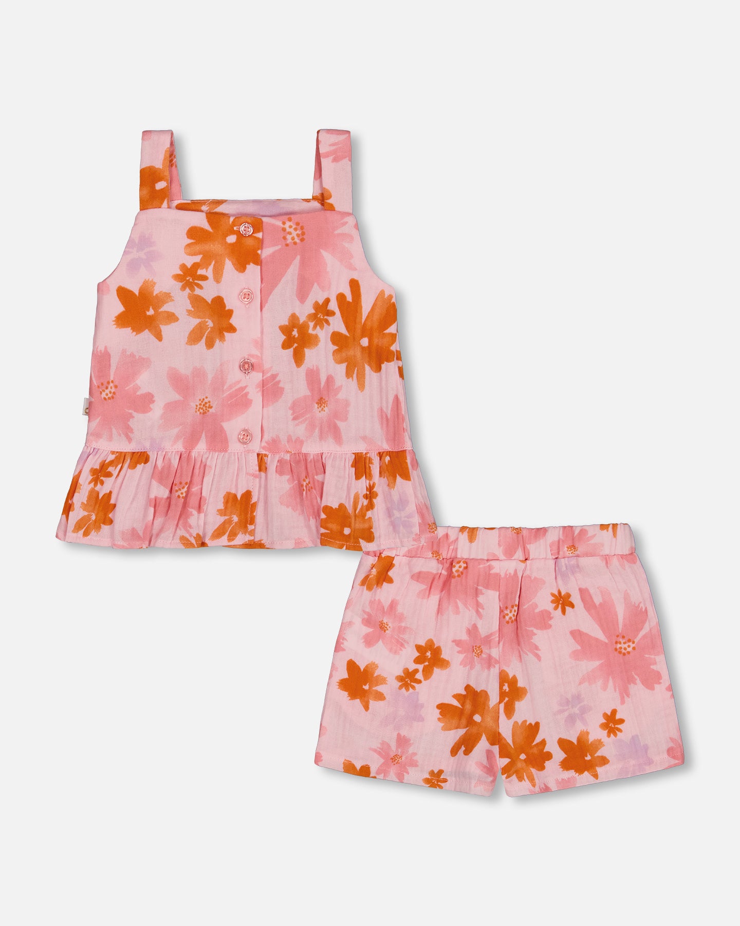 Ensemble culotte courte et camisole en mousseline de coton - G30E10_080 - 2 à 8 ans
