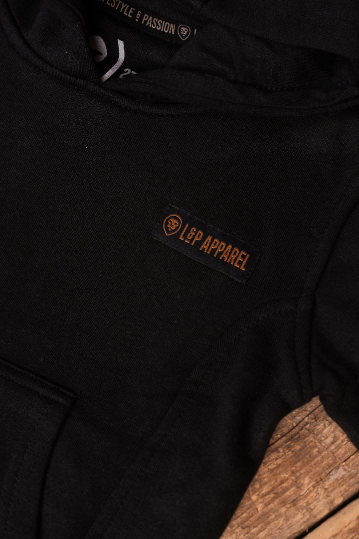 Chandail à capuchon en coton ouaté - Noir - 2 à 14 ans