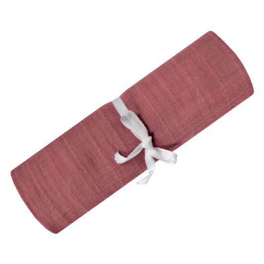 Couverture mousseline de coton - Framboise