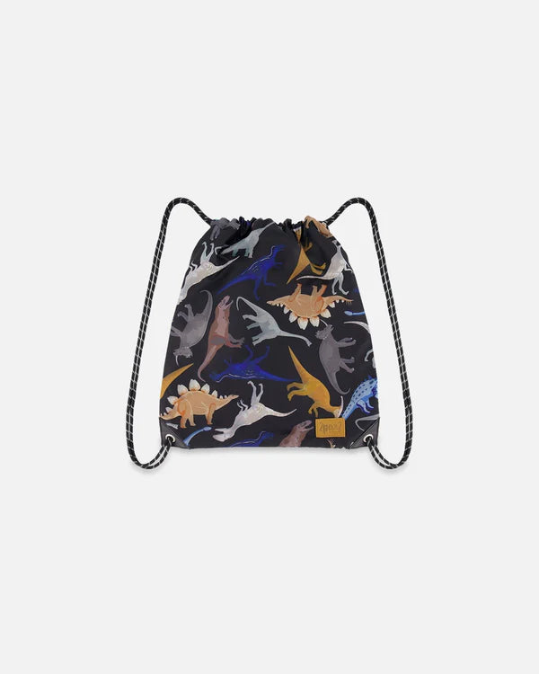 Sac À Cordon Noir H20ZSC_026 - Imprimé Dinosaures