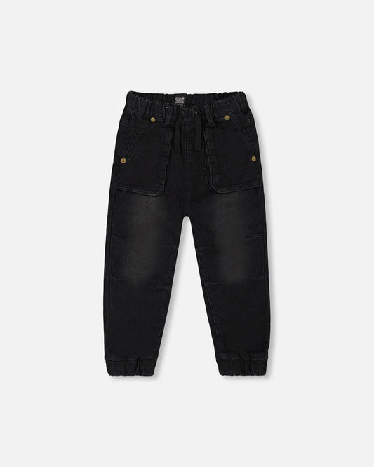 Jogger en french terry en denim - G30YB22-124 - 2 à 12 ans