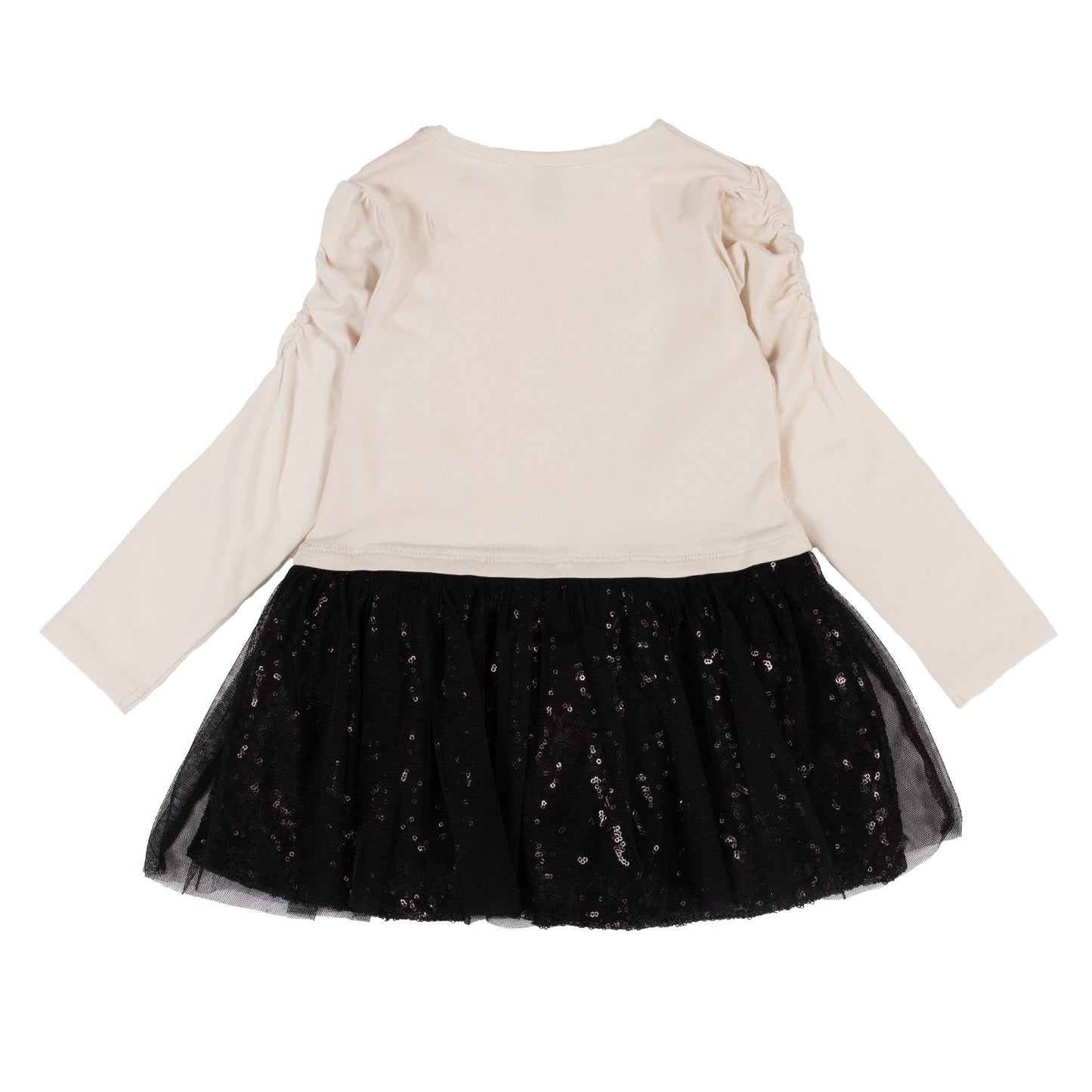 Robe bi-matière ivoire F2470-07 - 6 à 24 mois