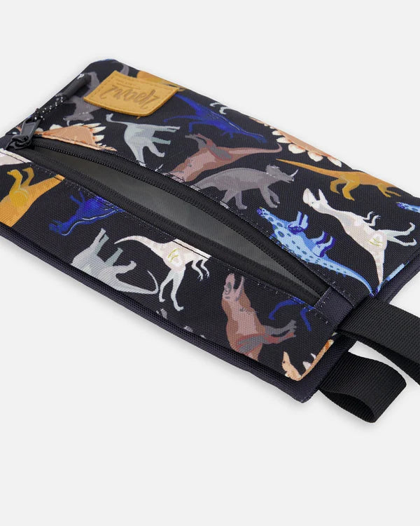 Trousse À Crayons Double Noir H20ZEC_026 - Imprimé Dinosaures