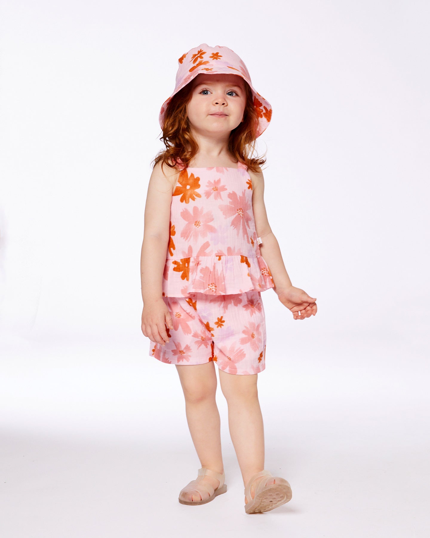 Ensemble culotte courte et camisole en mousseline de coton - G30E10_080 - 2 à 8 ans