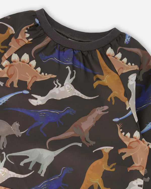 Tablier Scolaire Noir H20ZTA_026 - Imprimé Dinosaures