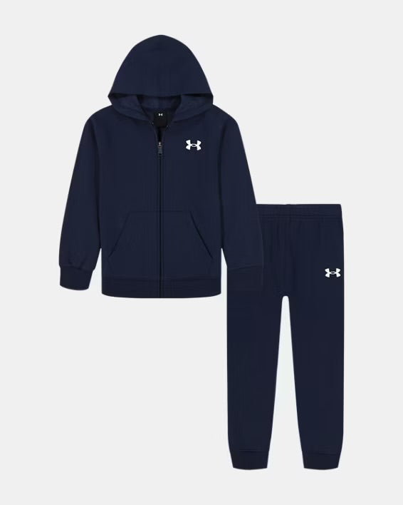 Ensemble en molton veste à manches longues et pantalon - Marine - 4 à 7 ans