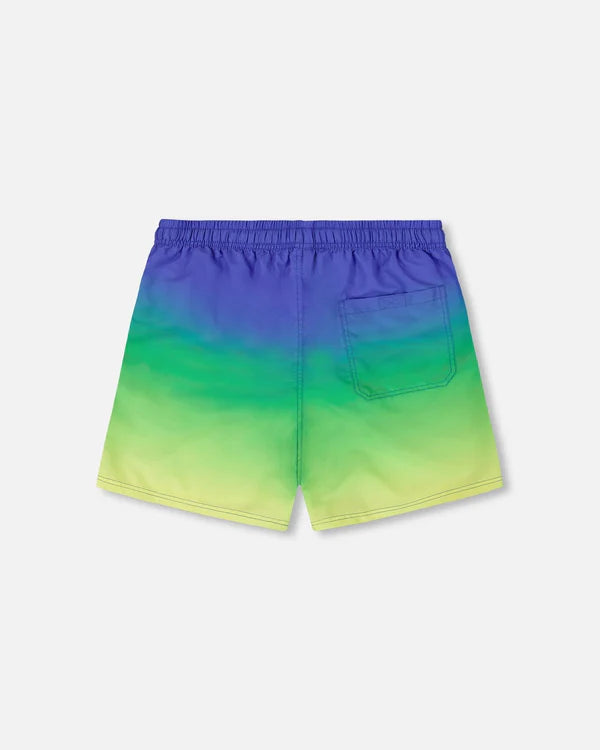 Maillots De Bain Dégradé Bleu, Vert Et Citron Vert - G30NB11_000- 2 à 10 ans