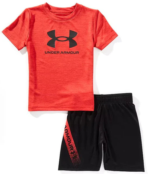 Ensemble t-shirt et short -Rouge/Noir - 2 à 7 ans