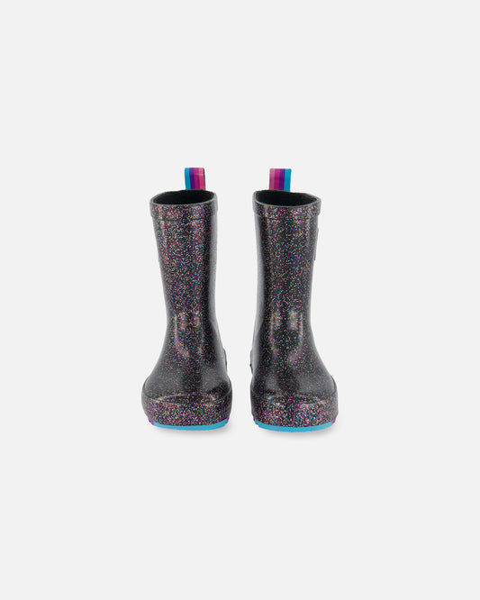Bottes de pluie F30WB10-000 - Paillettes noires - 4E à 3J
